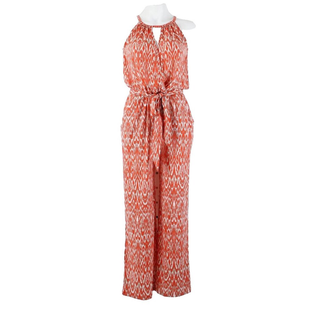 Studio By JPR $79 Sz XS Peach Orange Multi Echo Retro Polyester Jumpsuit